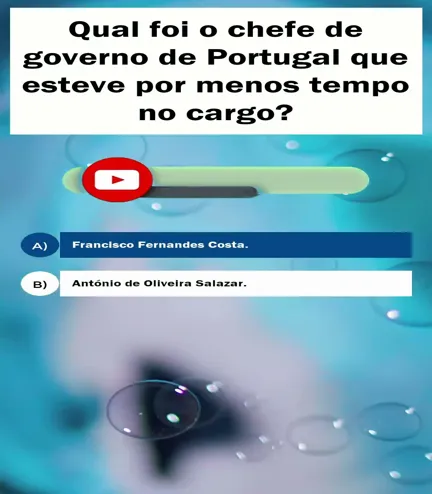Curiosidade: Chefe de governo de Portugal por menos tempo no cargo