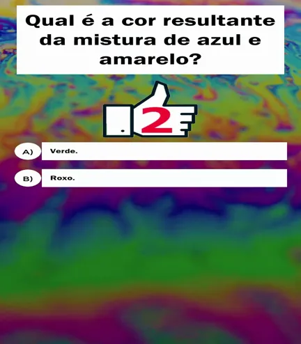 Descubra a cor resultante da mistura de azul e amarelo!
