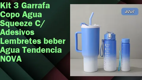 Clique para comprar Kit 3 Garrafa Copo Agua Squeeze C/ Adesivos Lembretes beber Agua Tendencia NOVA