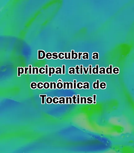 Descubra a principal atividade econômica de Tocantins!