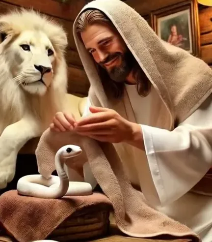 Jesus the Snake and the Lionv